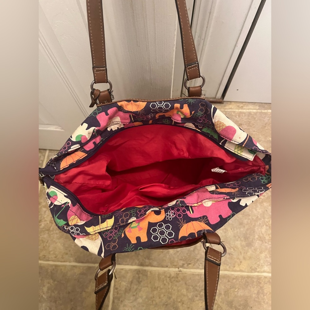 Colorful Elephant Print Tote Bag - Picture 3 of 8